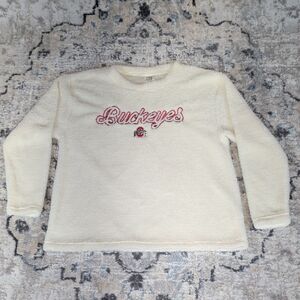 Ohio State Buckeyes Sherpa Fleece Pullover Youth 8/10 Cream Cozy Sweatshirt